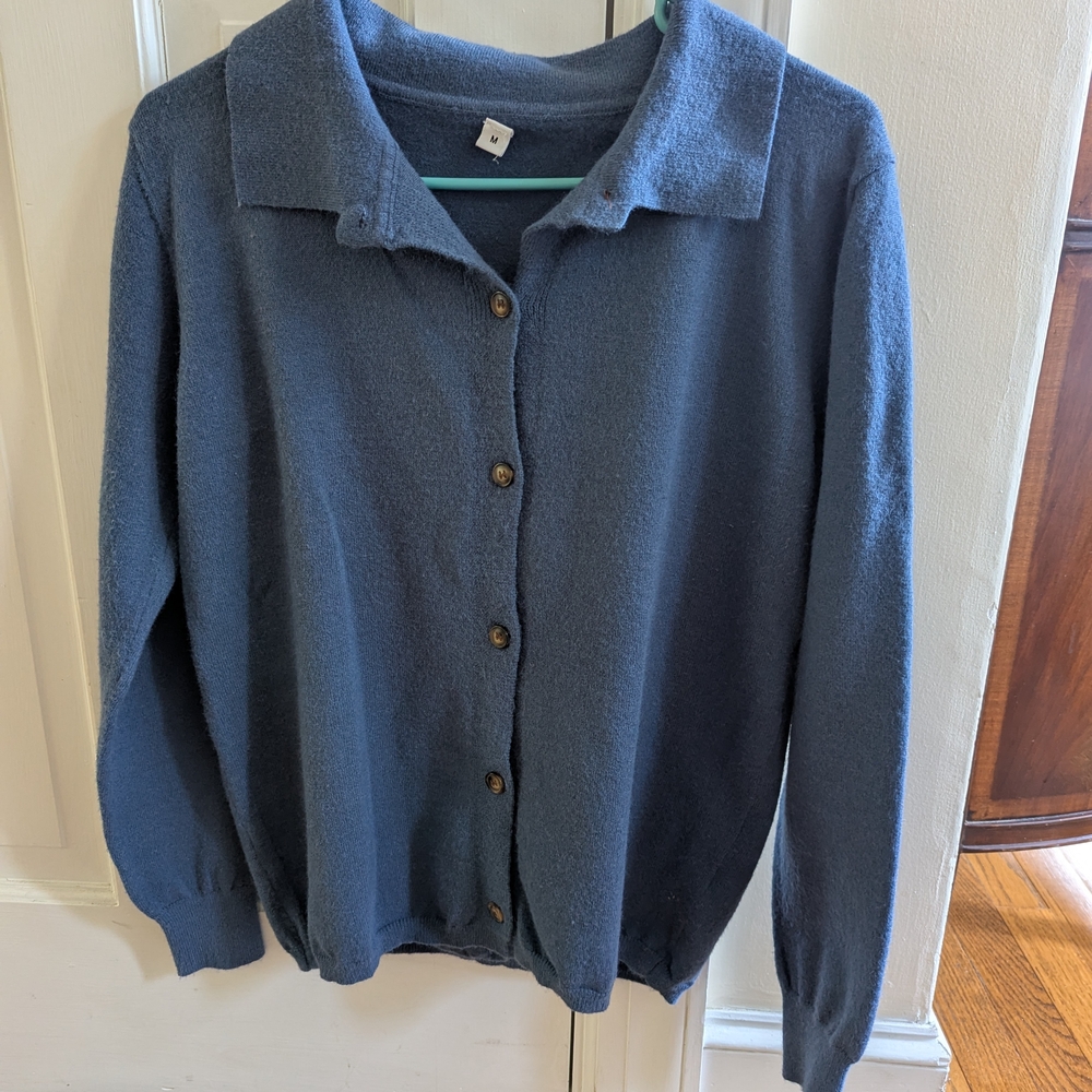Source Unknown Blue Cardigan Sweater
